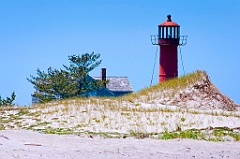 Monomoy Lighthouse on Monomoy Island on Cape Cod